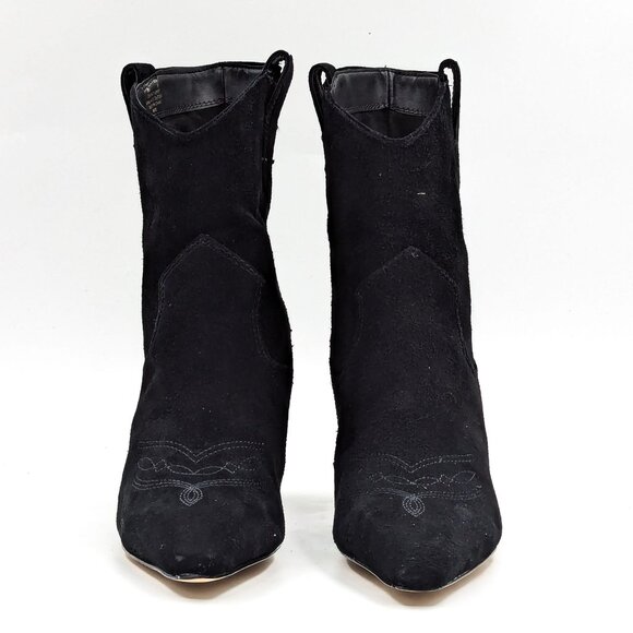 Sam Edelman Women Moe Western Cowboy Black Suede Boots size 8 - Picture 3 of 12